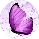 Painel De Festa Redondo 1,50x1,50 - Borboleta Delicada Roxo 011