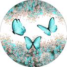 Painel De Festa Redondo 1,50x1,50 - Borboleta Floral 040