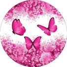 Painel De Festa Redondo 1,50x1,50 - Borboleta Pink Floral 037