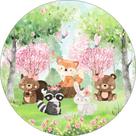 Painel De Festa Redondo 1,50x1,50, Bosque Animais Fofinhos 027