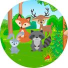 Painel De Festa Redondo 1,50x1,50 - Bosque Floresta 007