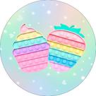 Painel De Festa Redondo 1,50x1,50 - Brinquedo Pop it Cup Cake Candy 011 Painel De Festa Redondo 1,50x1,50 - Brinquedo Pop it Cup Cake Candy 011