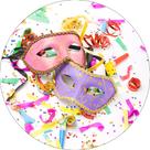 Painel De Festa Redondo 1,50x1,50- Carnaval Serpentinas e Confetes 014