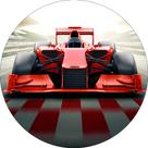 Painel De Festa Redondo 1,50x1,50 - Carro De Corrida Formula 1 Vermelho 017