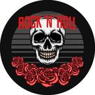 Painel De Festa Redondo 1,50x1,50 - Caveira do Rock N Roll 021