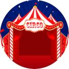 Painel De Festa Redondo 1,50x1,50 - Circo Tenda Clássico 001