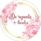 Painel De Festa Redondo 1,50x1,50 - De Repente Mais Linda Floral Rosa 304