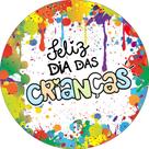 Painel De Festa Redondo 1,50x1,50 - Dia Das Crianças Pingos de Tinta 076