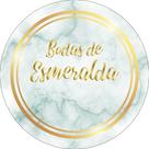 Painel De Festa Redondo 1,50x1,50 - Efeito Mármore Bodas de Esmeralda 008