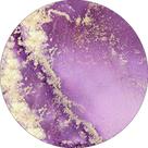 Painel De Festa Redondo 1,50x1,50 - Efeito Mármore Roxo com Dourado 179