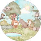 Painel De Festa Redondo 1,50x1,50 - Fauna Capivara Animais 045
