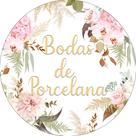 Painel De Festa Redondo 1,50x1,50 - Flores Bodas de Porcelana 033