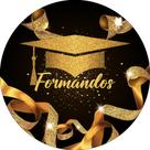 Painel De Festa Redondo 1,50x1,50 - Formatura Fitas Dourado 015