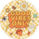 Painel De Festa Redondo 1,50x1,50 - Good Vibes Elementos Cartoon 015