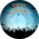 Painel De Festa Redondo 1,50x1,50 - Halloween Fantasma 033