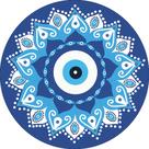 Painel De Festa Redondo 1,50x1,50 - Mandala Olho Grego 002