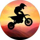 Painel De Festa Redondo 1,50x1,50 - Motocross Por do Sol 005 Painel De Festa Redondo 1,50x1,50 - Motocross Por do Sol 005