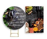 Painel De Festa Redondo 1,50x1,50 + Painel Vertical 1,50x2,20 - Boteco Vinhos 005