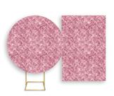 Painel De Festa Redondo 1,50x1,50 + Painel Vertical 1,50x2,20 - Efeito Lantejoulas Disco Mirror Rosa Suave 030