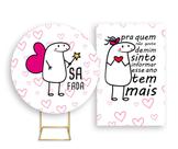 Painel De Festa Redondo 1,50x1,50 + Painel Vertical 1,50x2,20 - Flork Bento Fada Rosa 006