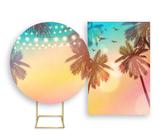 Painel De Festa Redondo 1,50x1,50 + Painel Vertical 1,50x2,20 - Tardezinha Tons Pasteis 002