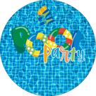Painel De Festa Redondo 1,50x1,50 - Pool Party Piscina Azul 002 Painel De Festa Redondo 1,50x1,50 - Pool Party Piscina Azul 002