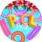 Painel De Festa Redondo 1,50x1,50 - Pool Party Piscina Rosa 012 Painel De Festa Redondo 1,50x1,50 - Pool Party Piscina Rosa 012