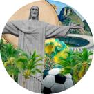 Painel De Festa Redondo 1,50x1,50 - Rio de Janeiro Cristo Redentor e Maracanã 004