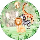 Painel De Festa Redondo 1,50x1,50 - Safari Animais na Selva 015 Painel De Festa Redondo 1,50x1,50 - Safari Animais na Selva 015