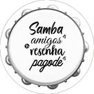 Painel De Festa Redondo 1,50x1,50 - Samba Pagode Pandeiro Cinza 014