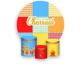 Painel De Festa Redondo 1,50x1,50 + Trio Capa Cilindro - Festa Junina Simples Charraiá 022