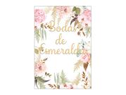 Painel De Festa Vertical 1,50 x 2,20 - Flores Bodas de Esmeralda Elegante 030 Painel De Festa Vertical 1,50 x 2,20 - Flores Bodas de Esmeralda Elegante 030