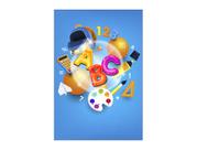 Painel De Festa Vertical 1,50 x 2,20 - Formatura ABC Azul 023
