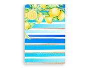 Painel De Festa Vertical 1,50 x 2,20 - Frutinhas Limão Siciliano Listrado Azul 023