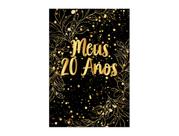 Painel De Festa Vertical 1,50 x 2,20 - Meus 20 Anos Dourado 031