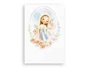 Painel De Festa Vertical 1,50 x 2,20 - Nossa Senhora de Lourdes Branco Floral 033