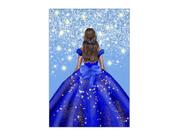 Painel De Festa Vertical 1,50 x 2,20 - Princesa Efeito Glitter Azul 200