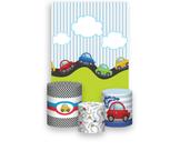 Painel De Festa Vertical 1,50 x 2,20 + Trio De Capas Cilindro - Carros Carrinhos Cute 002