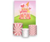 Painel De Festa Vertical 1,50 x 2,20 + Trio De Capas Cilindro - Casinha de Doces Colorido 007