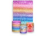 Painel De Festa Vertical 1,50 x 2,20 Trio De Capas Cilindro, Efeito Glitter Colorido 104