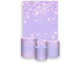 Painel De Festa Vertical 1,50 x 2,20 + Trio De Capas Cilindro - Efeito Glitter Lilás 042