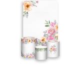 Painel De Festa Vertical 1,50 x 2,20 + Trio De Capas Cilindro - Floral Rosa Delicado 070