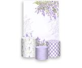 Painel De Festa Vertical 1,50 x 2,20 + Trio De Capas Cilindro - Flores de Lavanda Suave 111