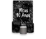 Painel De Festa Vertical 1,50 x 2,20 + Trio De Capas Cilindro - Meus 40 Anos Prateado 073 Painel De Festa Vertical 1,50 x 2,20 + Trio De Capas Cilindro - Meus 40 Anos Prateado 073