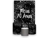 Painel De Festa Vertical 1,50 x 2,20 + Trio De Capas Cilindro - Meus 70 Anos Prateado 070 Painel De Festa Vertical 1,50 x 2,20 + Trio De Capas Cilindro - Meus 70 Anos Prateado 070