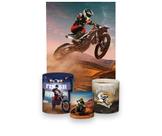 Painel De Festa Vertical 1,50 x 2,20 + Trio De Capas Cilindro - Motocross Salto 002