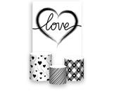 Painel De Festa Vertical 1,50 x 2,20 + Trio De Capas Cilindro - Namorados Love Preto e Branco 087 Painel De Festa Vertical 1,50 x 2,20 + Trio De Capas Cilindro - Namorados Love Preto e Branco 087