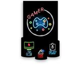 Painel De Festa Vertical 1,50 x 2,20 + Trio De Capas Cilindro - Video Game Retro 017