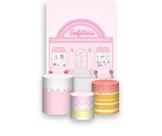 Painel De Festa Vertical 1,50 x 2,20 + Trio De Capas Cilindro - Vitrine Confeitaria Rosa 015 Painel De Festa Vertical 1,50 x 2,20 + Trio De Capas Cilindro - Vitrine Confeitaria Rosa 015