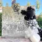 Painel de fundo de lantejoulas LuoluoHouse Silver Glitter 36 painéis